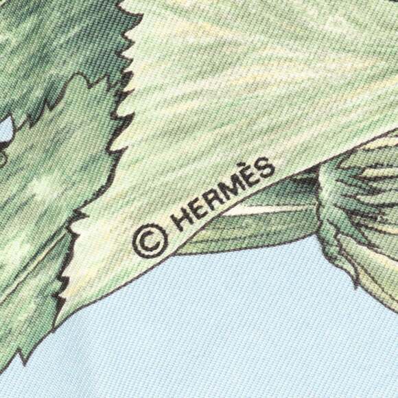 HERMES Blue Silk Scarf - Picture 2 of 5